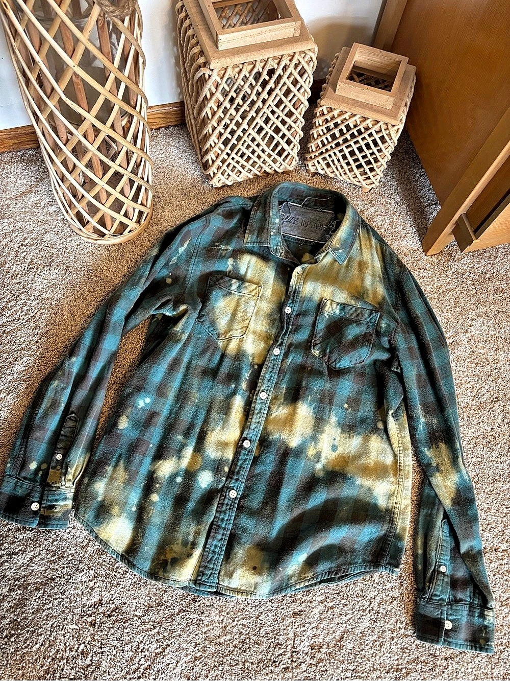 Custom bleached/distressed flannel